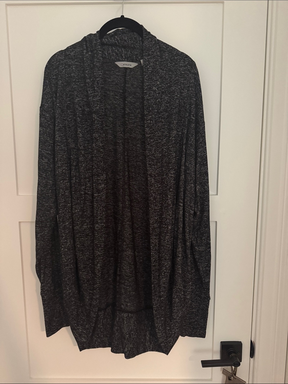 Athleta Black Marled Hooded Open-Front Cardigan & 1 Soybu white